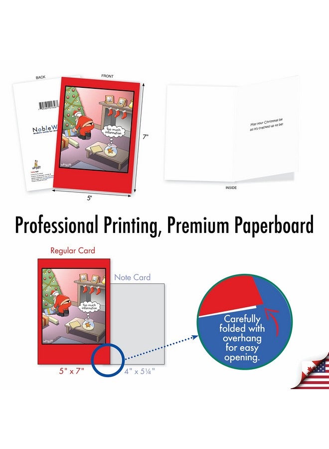 NobleWorks Variety Pack of 10 Christmas Greeting Cards with Envelopes, Adult Cartoon, Humor Holiday Assortment for Men and Women - Traces of Nuts A1250 - Image 2