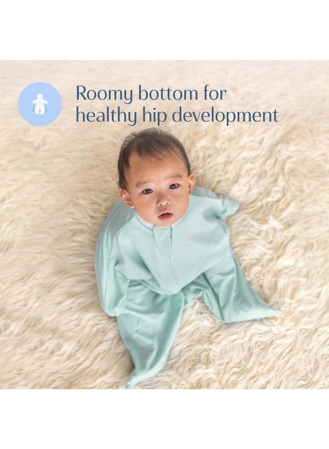 سليبينج بيبي كيس قماط زيبادي زيب الانتقالي من سليبينج بيبي، من عمر 4 إلى 8 أشهر - كيس قماط واسع بسحاب لتغيير الحفاضات بسهولة ونمو الورك بشكل صحيح - كيس قماط للأطفال، صغير - لون نعناعي كلاسيكي - Image 4