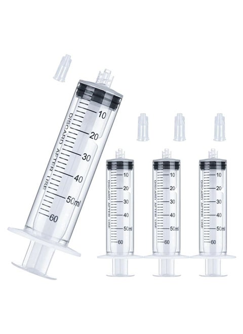 60mL Luer Lock Syringe Large Plastic Sterile Syringes with Cap 50mL/60cc