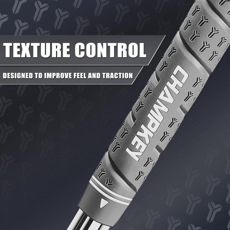 CHAMPKEY WRAP-Y Rubber Golf Grips 13 Pack Come with All Repair Kits - High Feedback and Traction Golf Club Grips (Oversize, Gray) - Image 4