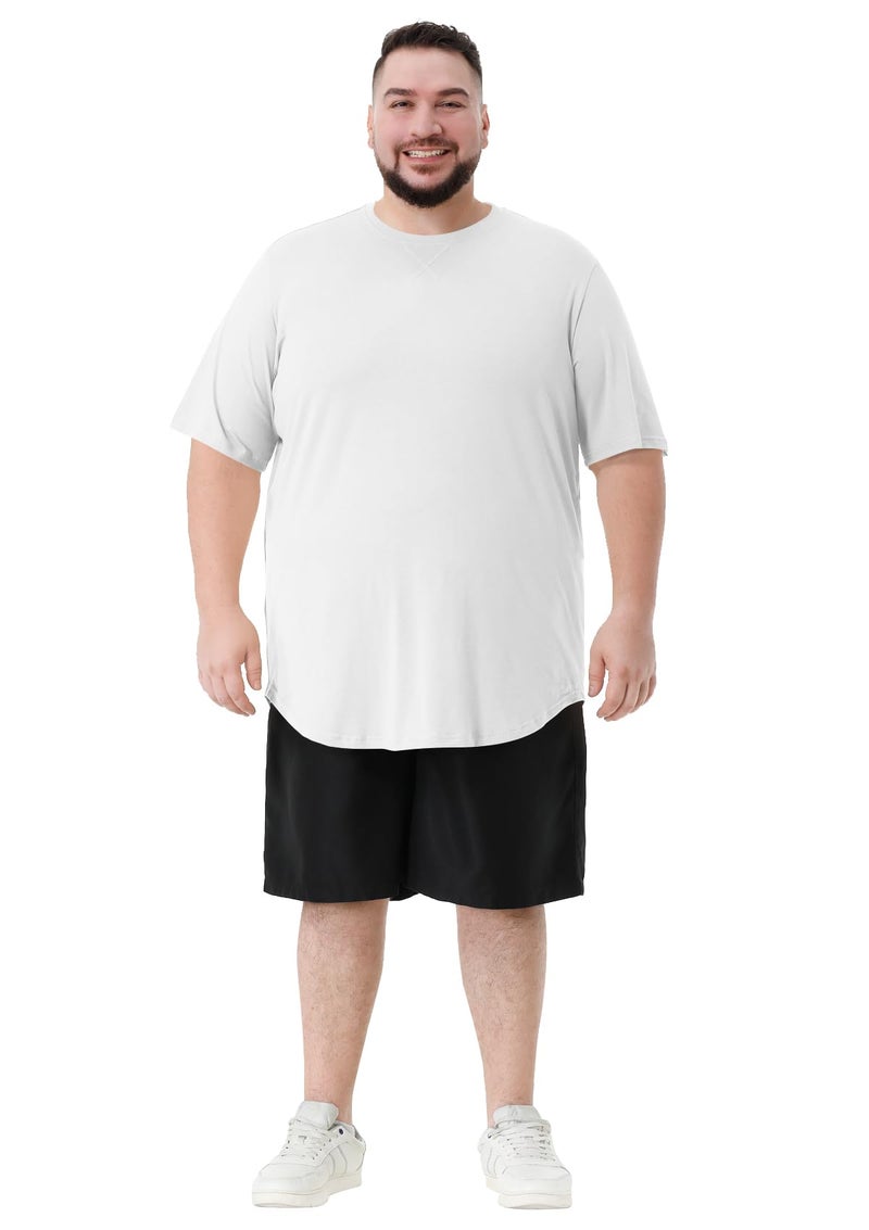 LETAOTAO Mens Longline Gym Muscle Bodybuilding Tshirts Hipster Reflective Line Scallop Crewneck Tees Shirts Tops - Image 5