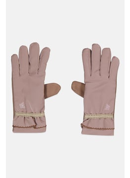 Women 1 Pair Textured Gloves, Mauve
