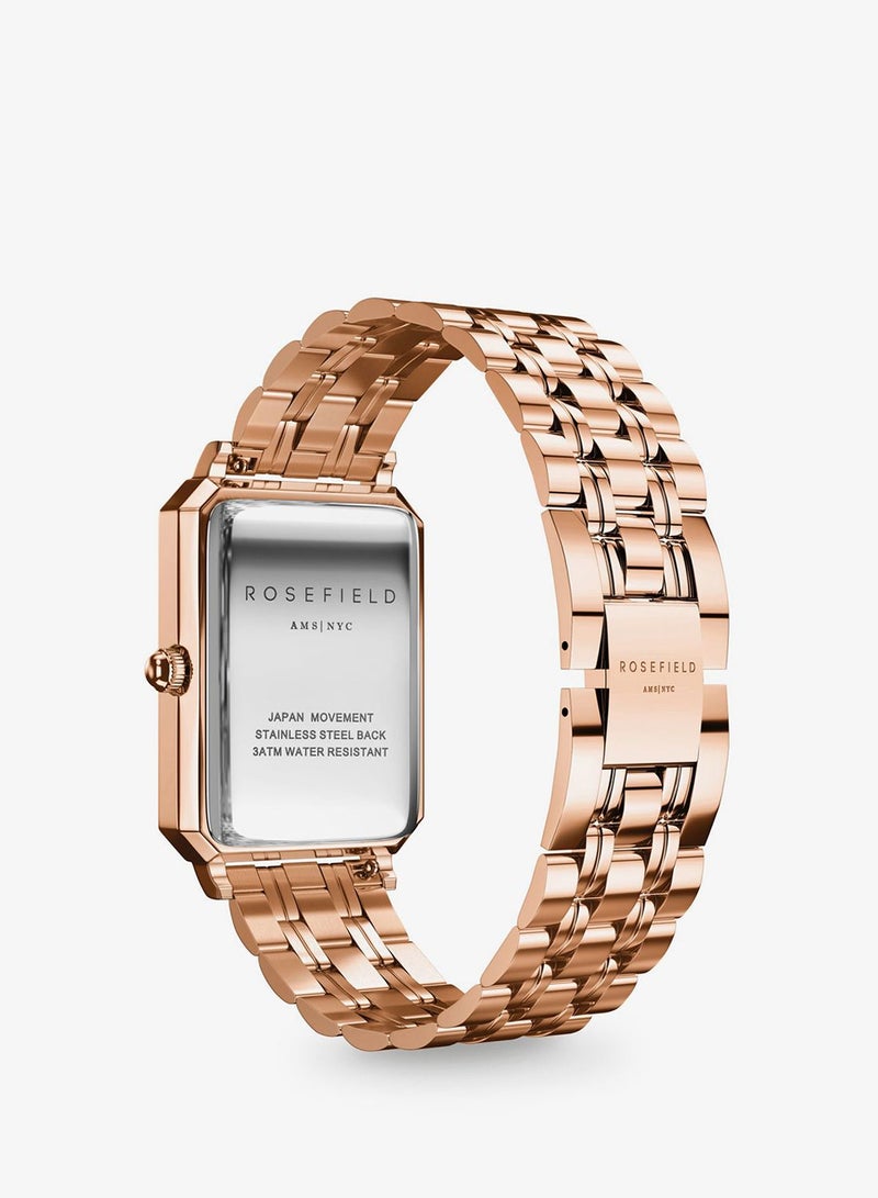 Rosefield The Octagon White Sunray Steel Rose Gold Women Watch - OCWSRG-O42 - Image 4