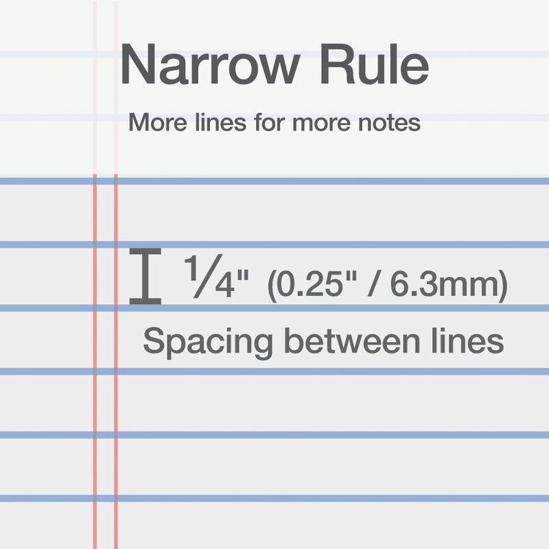 Oxford 5 x 8 Legal Pads, 12 Pack, Narrow Ruled, Perforated White Lined Paper, 50 Sheets Per Writing Pad, Small Notepads for Business, College & Office Use, Made in the USA (74019) - Image 3