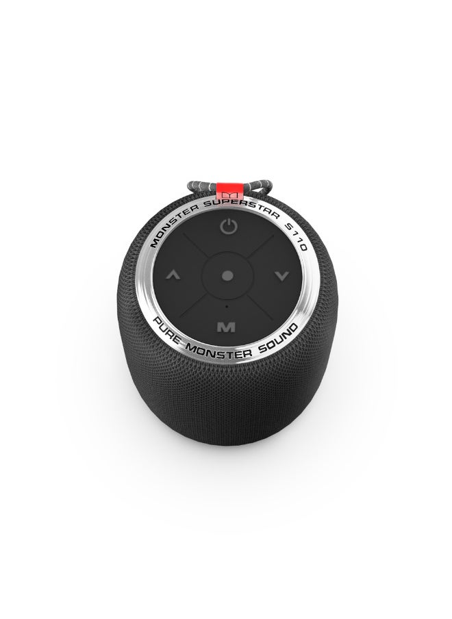 Monster Monster S110 Bluetooth Speaker, IPX5 Waterproof Level, USB-C Charging Port, 1500mAh Battery Capacity - Black  - Image 1