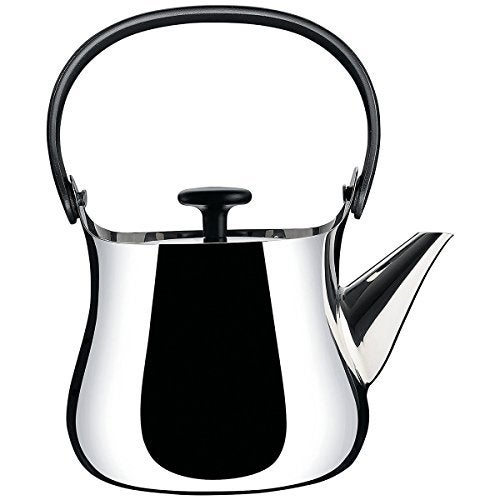 Alessi "Cha" Kettle/Teapot in 18/10 Stainless Steel Mirror Polished Handle And Knob in Thermoplastic Resin Magnetic Steel Bottom Suitable For induction Cooking, Silver - Image 5