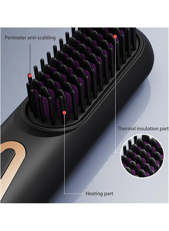 Hair Straightener Brush, 2in 1 Straightening Smoothing Comb and Curling Iron Comb, Rechargeable Electric Hair Comb , Heat Pressing Combs for Women, Girls - Image 4