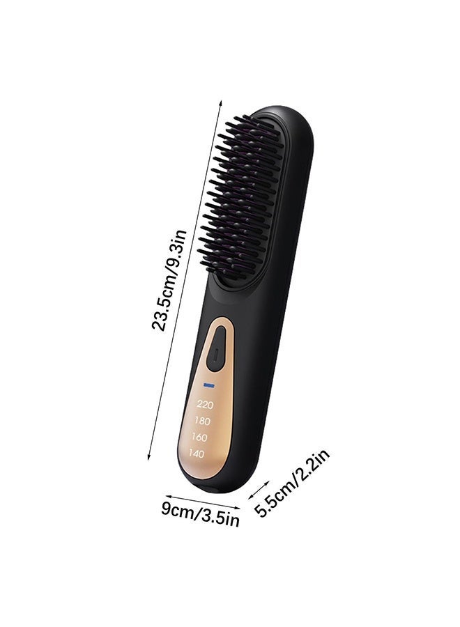 Hair Straightener Brush, 2in 1 Straightening Smoothing Comb and Curling Iron Comb, Rechargeable Electric Hair Comb , Heat Pressing Combs for Women, Girls - Image 2