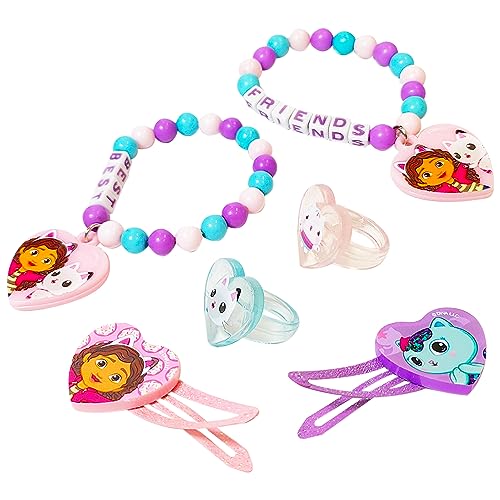 LUV HER Gabby's Dollhouse Girls BFF 6 Piece Toy Jewelry Box Set with 2 Rings, 2 Bead Bracelets and Snap Hair Clips Ages 3+ - Image 3