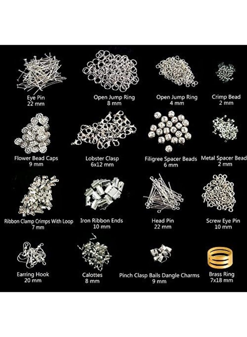 Barakah طقم صنع المجوهرات مع مستلزمات المجوهرات، أدوات الخرز والإصلاح، مجموعة البداية الكاملة لصنع المجوهرات، لصنع الأساور، والقلائد، والأقراط، والإكسسوارات للمبتدئين والهواة - Image 5