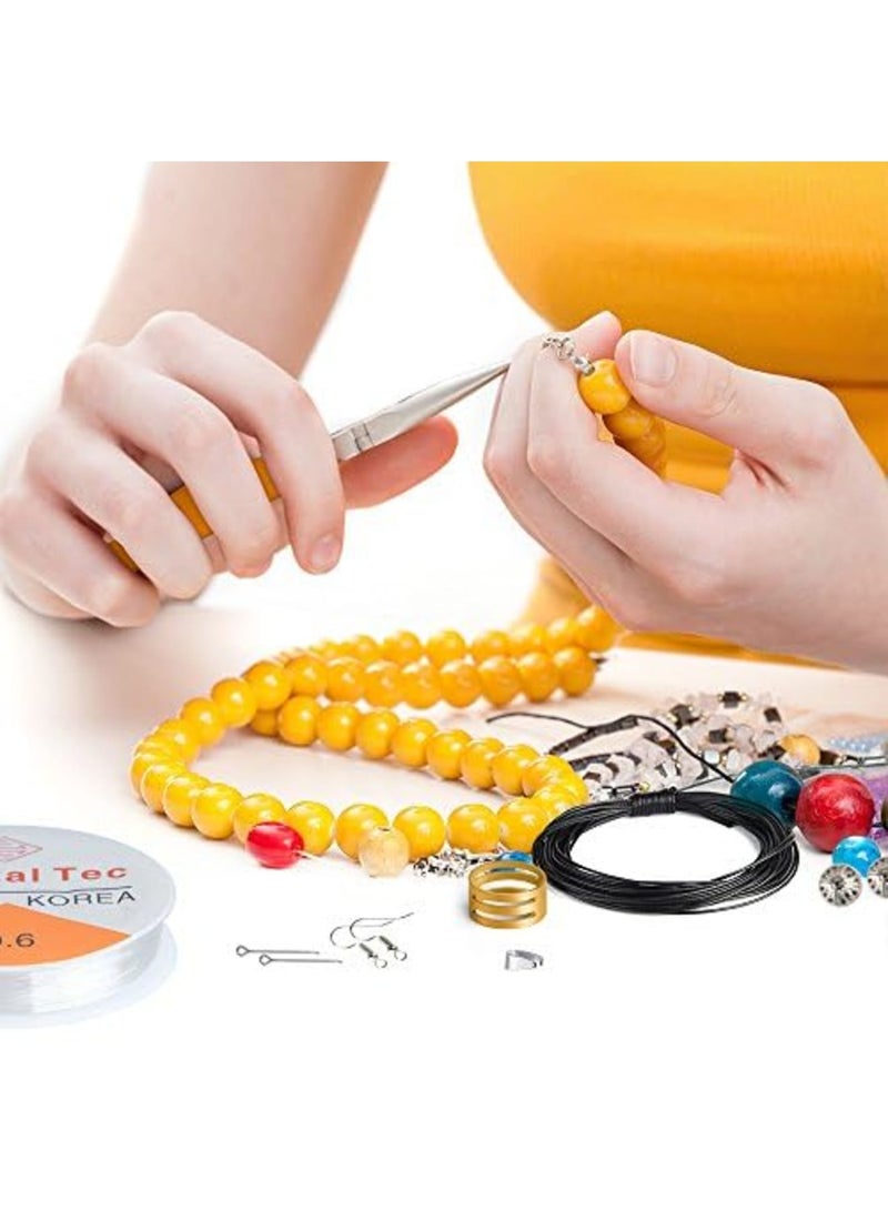 Barakah طقم صنع المجوهرات مع مستلزمات المجوهرات، أدوات الخرز والإصلاح، مجموعة البداية الكاملة لصنع المجوهرات، لصنع الأساور، والقلائد، والأقراط، والإكسسوارات للمبتدئين والهواة - Image 2