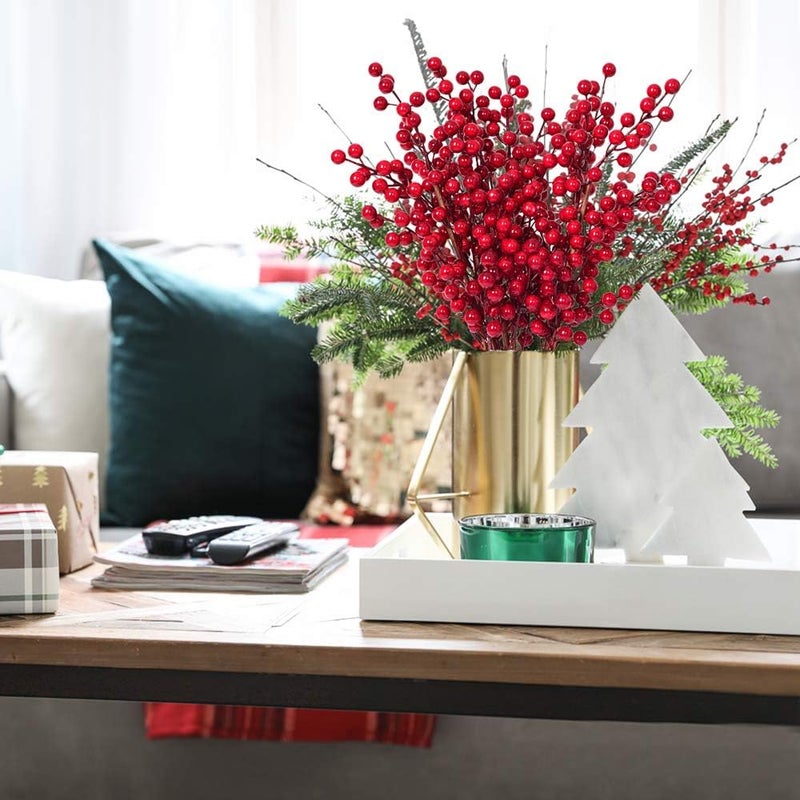 Lvydec 4 Pack Artificial Red Berry Stems - 20 Inch Christmas Holly Berry Branches for Holiday Home Decor and Crafts - Image 3