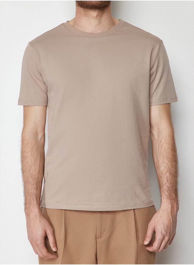 trendyol - Mink Men's Slim Fit  Short Sleeve Crew Neck T-Shirt - Image 1
