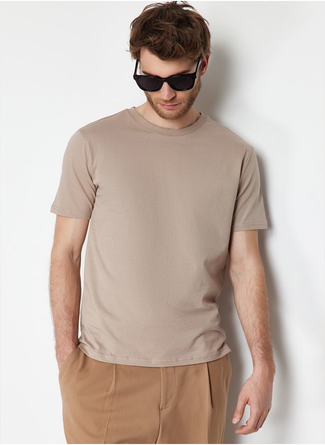 trendyol - Mink Men's Slim Fit  Short Sleeve Crew Neck T-Shirt - Image 1