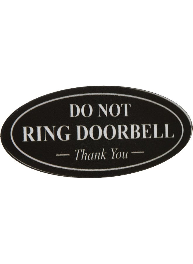 ARS ''DO NOT Ring DOORBELL Thank You Sign'' - Black/White Small Dimensions: 2"H X 5" W - Image 3