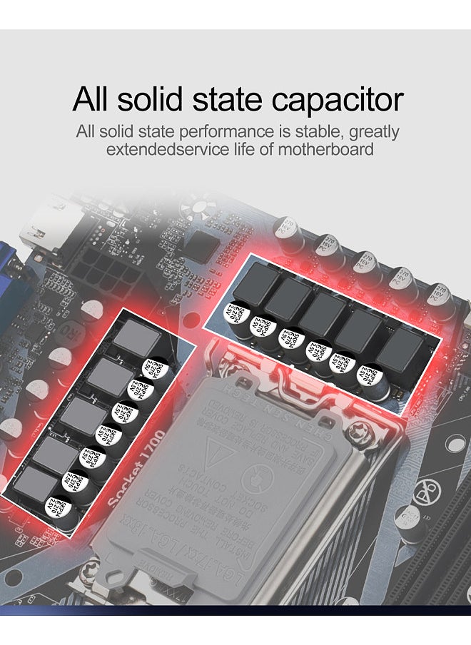 Generic - DDR4 H610M Computer Motherboard LGA1700 CPU Dual Channel Dual M.2 Interface  Strong Compatibility - Image 1