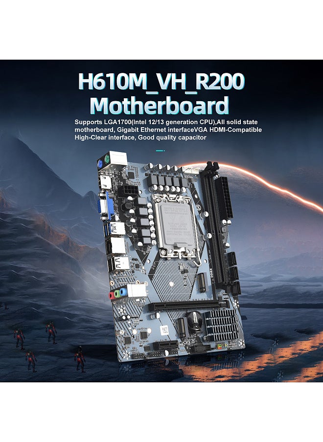 Generic - DDR4 H610M Computer Motherboard LGA1700 CPU Dual Channel Dual M.2 Interface  Strong Compatibility - Image 1