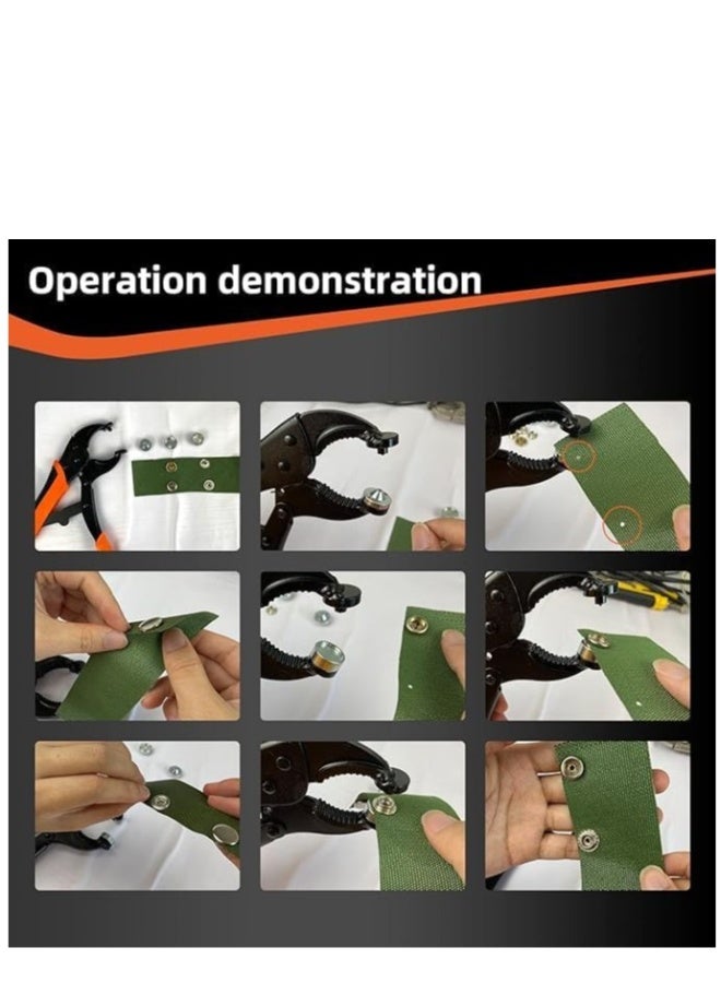الملاقط الثقيلة لتثبيت الأزرار المعدنية قابلة للتعديل أداة تركيب الأزرار لتغيير أغطية القوارب، الأقمشة القماشية، الجلد، الخياطة - Image 5