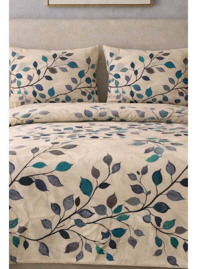 طقم ملاءات سرير مسطحة من 3 قطع بنقشة زهور، مقاس كينج، طقم أغطية وسائد يتضمن ملاءة سرير واحدة ووسادتين - Image 2