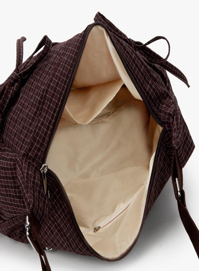 Lushandy Plaid Shoulder Bag Plaid Crossbody Purse Bow Messenger Bag Japanese Style Everyday Bags for College, Travel - Image 5
