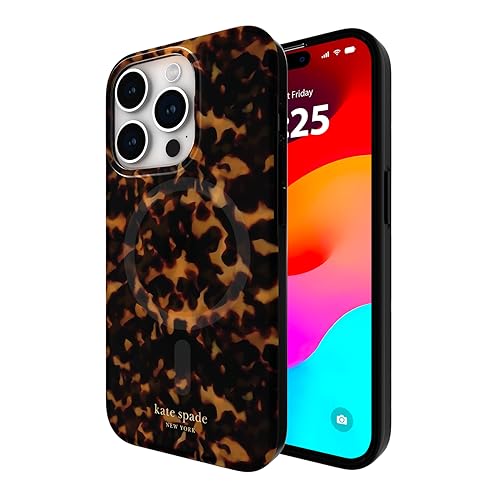 kate spade new york iPhone 15 Pro Case, Compatible with MagSafe - Tortoiseshell - Image 1