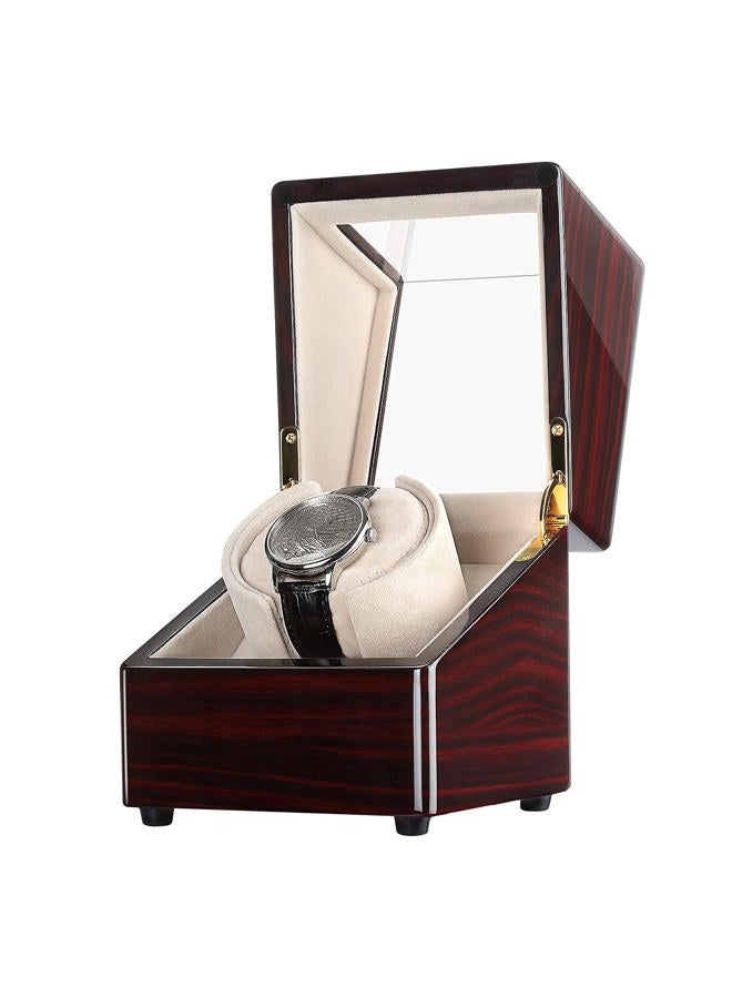 Chiyoda Watch Winder for Single Automatic Watches Solid Wooden Box with Mabuchi Motors, Battery Powered or AC Adapter, A-Piano Finish - Image 2