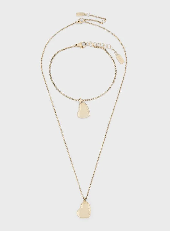 BOSS Pendant with Chain In Stainless Steel