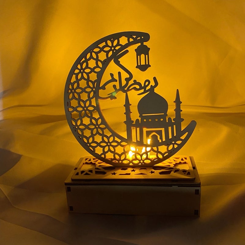 أضواء رمضان LED: ضواء حفلة هلال تعمل بالبطارية - ضواء طاولة مباركة لخلق جو مُحتفلي للمنزل والمطبخ والغرفة المعيشة والغرفة النوم والفناء والحفل الزفافي وحفلة الميلاد - Image 1