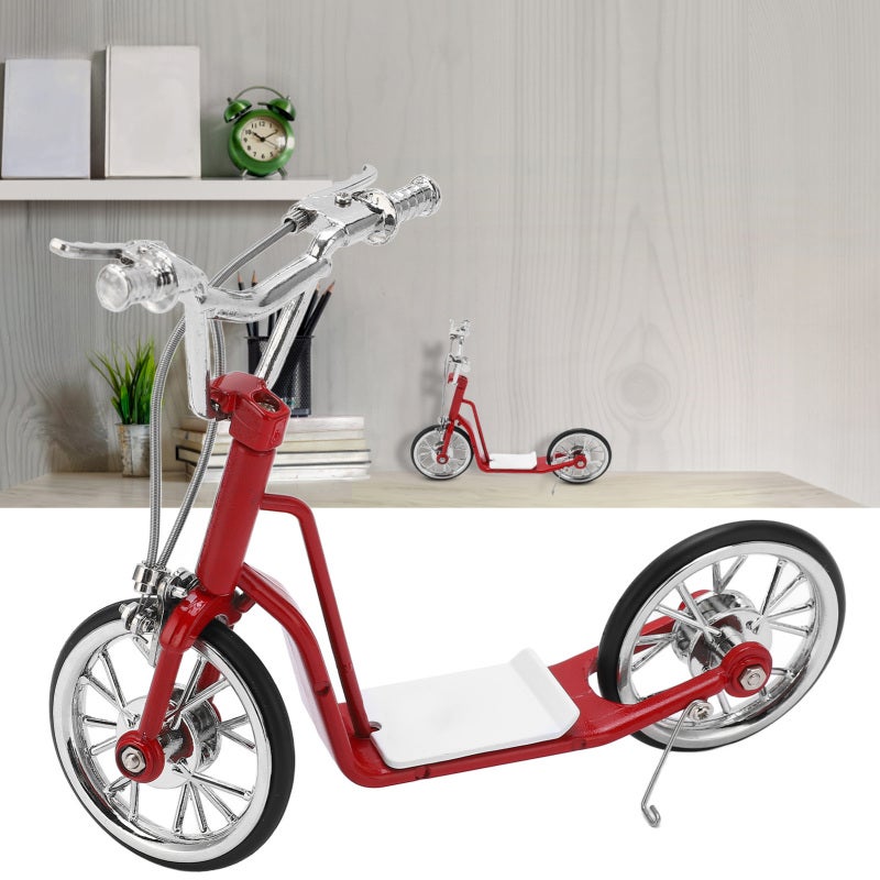 Red Die Cast Scooter: 1:10 Scale High Simulation - Sturdy Premium Alloy Model Scooter for Home Decor, Car Interior, Kids And Gift Giving - Image 5