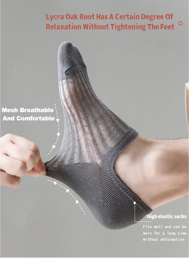 7 Pairs Of Men's Short Sports Socks Mesh Breathable Cotton Boat Socks Deodorant Sweat-Absorbent Pure Cotton Mesh Socks Men's Socks Invisible Air Conditioning Socks - Image 2