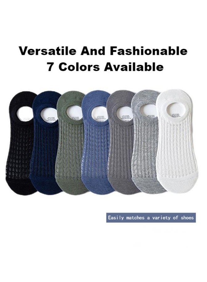 7 Pairs Of Men's Short Sports Socks Mesh Breathable Cotton Boat Socks Deodorant Sweat-Absorbent Pure Cotton Mesh Socks Men's Socks Invisible Air Conditioning Socks - Image 4