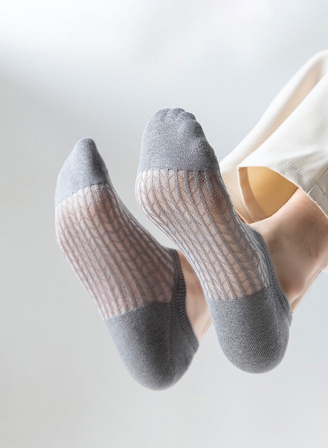 7 Pairs Of Men's Short Sports Socks Mesh Breathable Cotton Boat Socks Deodorant Sweat-Absorbent Pure Cotton Mesh Socks Men's Socks Invisible Air Conditioning Socks - Image 5