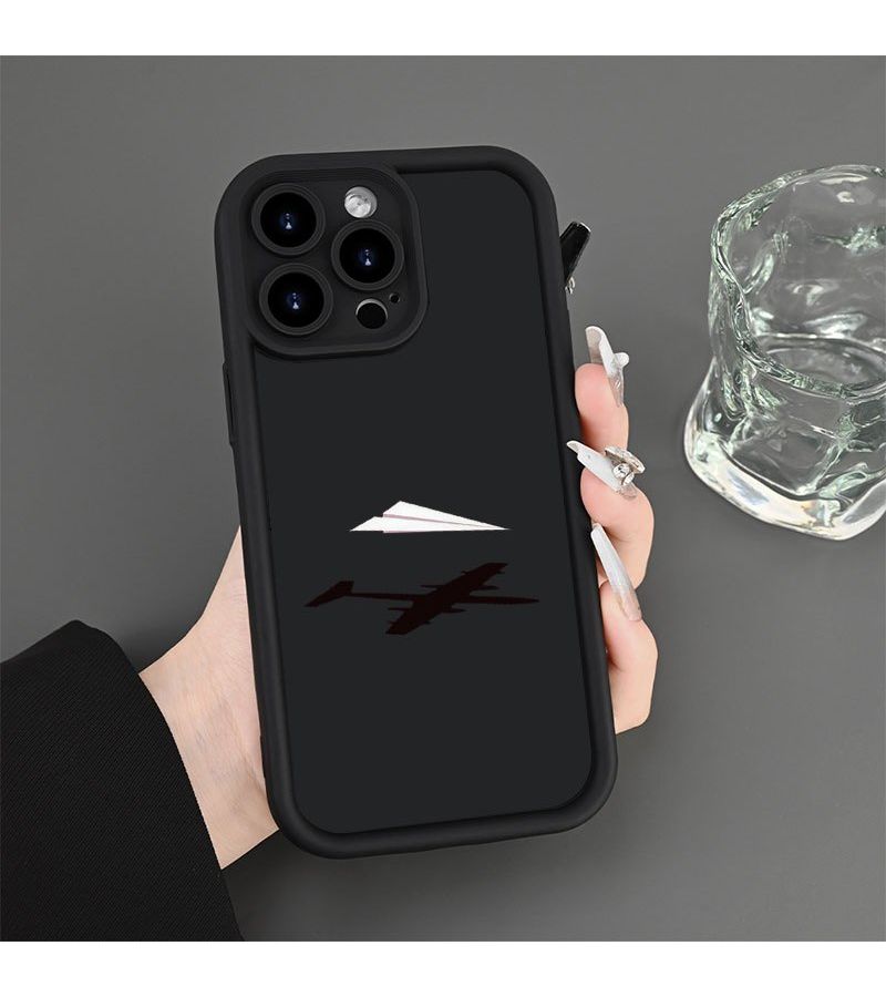 Black Paper Airplane Case for iPhone 15 Plus - Image 2