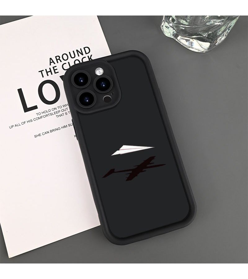 Black Paper Airplane Case for iPhone 15 Plus - Image 5