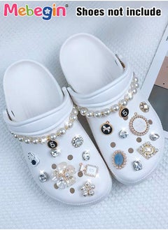 MEBEGIN 18 Pieces 3D Elegant Accessaries for Crocs Footwear, Crystal Bling Shoe Charms, DIY Matching Shoes Decoration, Dazzling Hole Shoe Jewelry Charms, Stylish and Sparkly Design, Easy to Install and Take off(Not Incleded Shoes)  - Image 3