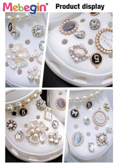 MEBEGIN 18 Pieces 3D Elegant Accessaries for Crocs Footwear, Crystal Bling Shoe Charms, DIY Matching Shoes Decoration, Dazzling Hole Shoe Jewelry Charms, Stylish and Sparkly Design, Easy to Install and Take off(Not Incleded Shoes)  - Image 4