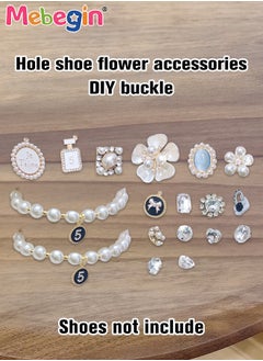 MEBEGIN 18 Pieces 3D Elegant Accessaries for Crocs Footwear, Crystal Bling Shoe Charms, DIY Matching Shoes Decoration, Dazzling Hole Shoe Jewelry Charms, Stylish and Sparkly Design, Easy to Install and Take off(Not Incleded Shoes)  - Image 5