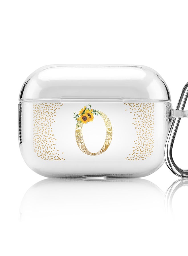 Stylizedd Classic Clear printed Case for Apple Airpods Pro Soft TPU Gel Thin Transparent Flexible Cover - Custom Monogram Initial Letter Mandala Floral Pattern Alphabet - O (Clear ) - Image 1