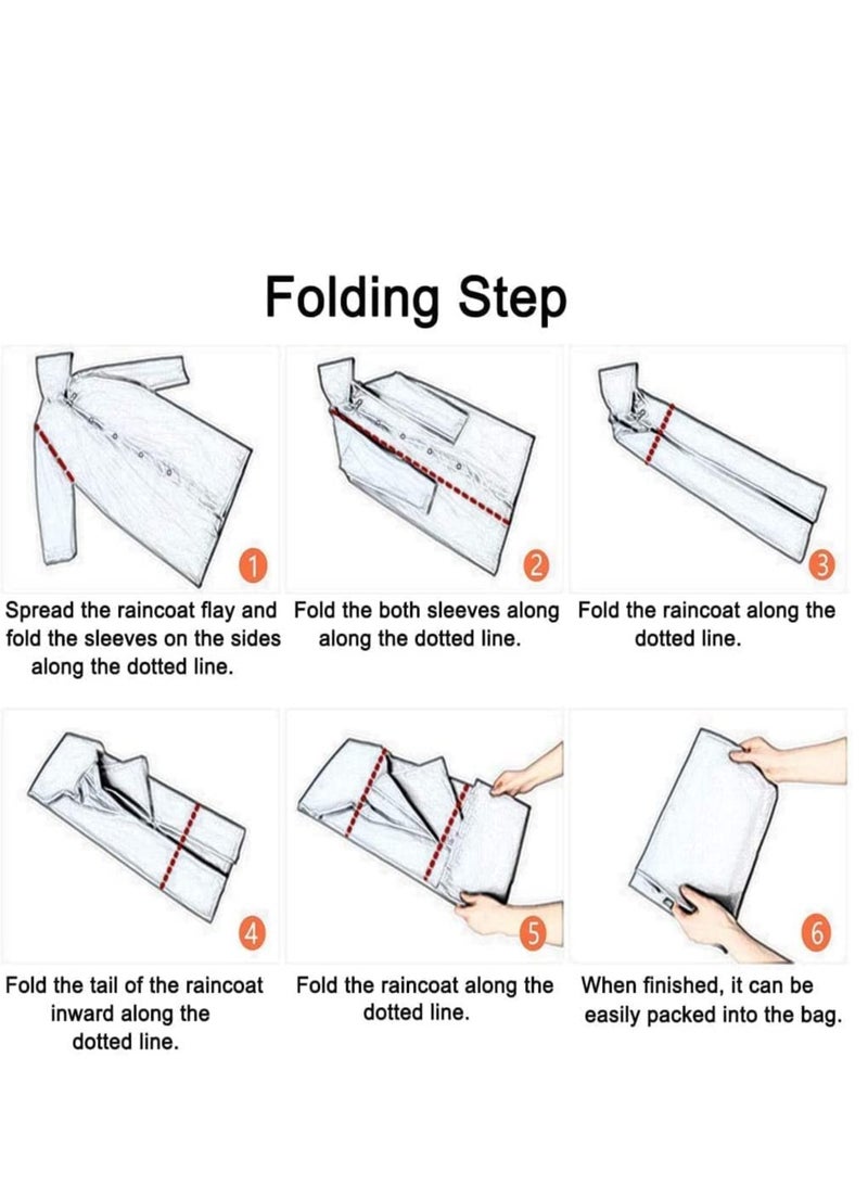 SYOSI Raincoat Rain Poncho for Adults, 1 Pack EVA Rain Poncho for Women and Men Reusable Raincoat Jacket Packable for Family FishingTravelEmergency with Hood and Elastic Sleeving - Image 5