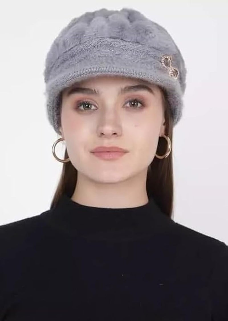Zonkar Woolen Winter Beanie Cap Woman Visor Cap Girl Warm Snow Proof Premium Soft, Beanie Cap - Image 2