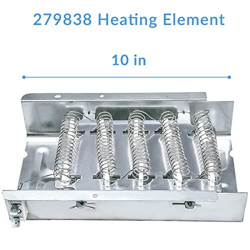 Alltemp 279838 Dryer Heating Element, 3392519 & 3977393 Thermal Fuse, 3977767 & 3387134 Clothes Dryer Replacement Parts Compatible, Whirlpool Kenmore Roper Amana - Image 2