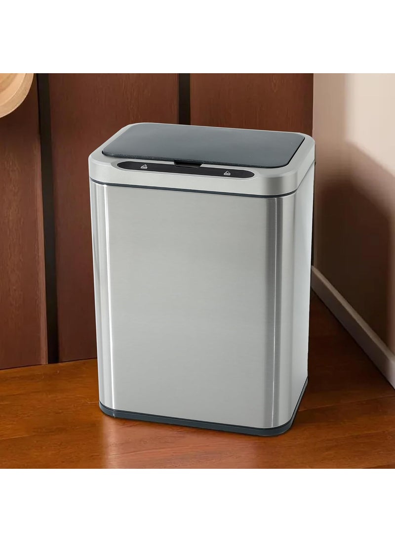 Umai UMAI Stainless Steel Dustbin With Lid Smart Touch Sensor Dustbin With Inner Bucket 9L Dustbin For Kitchen Dustbin For Bathroom Dustbin For Bedroom Small Dustbin Waterproof Silver  - Image 1