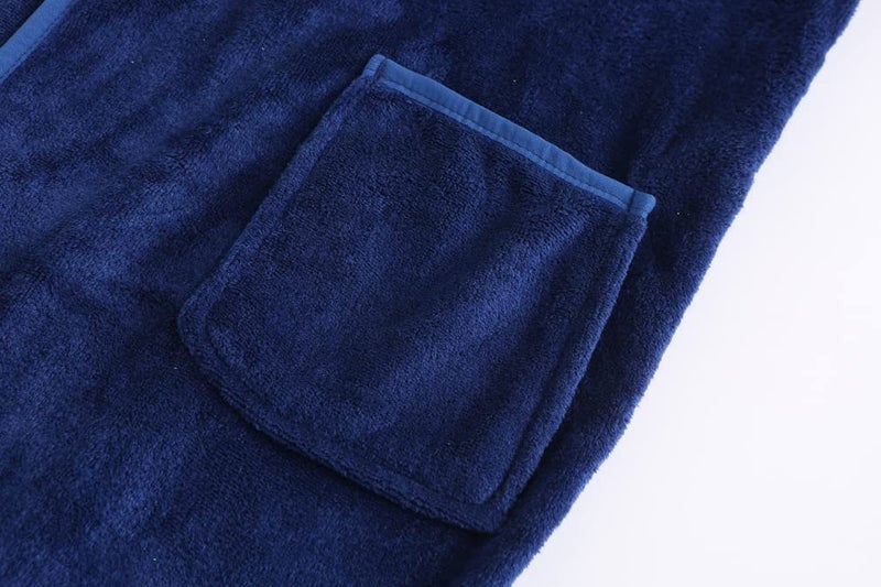 Erdawum Boys Girls Bathrobe Soft Towel Hooded Robe Kids Terry Cloth Cotton Robes(Navy,9-10Years) - Image 5