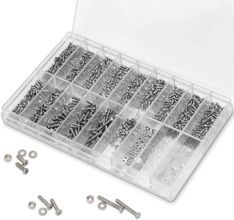 Endlanoo Eyeglasses Repair Kit, HKIDEE Sunglasses Repair Kit with 1000PCS Eyeglass Screws and 6 Pcs Screwdrivers Tweezer for Glasses, Sunglass, Watch Clock Spectacle Repair - Image 2