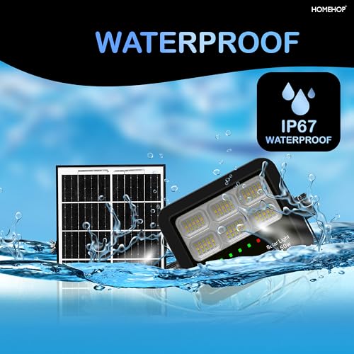 Homehop Solar Flood Light Outdoor Waterproof 50 W with Remote Controlled Automatic LED Indoor Lamp for Home Garden Balcony Courtyard Patio and Pathway (5 Ah,ABS,3 Colour) - Image 5