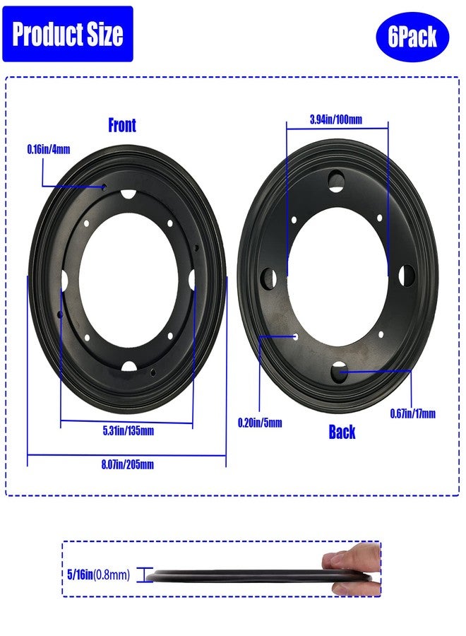High-PQ 6 Packs 8'' Lazy Susan Hardware, Heavy Duty 5/16''Thick Turntable Bearing Swivel Pate for Rotating Table, Book Case, Serving Tray, Corner Shelves, Kitchen, DVD Tower, Shoe Rack, Black - Image 2