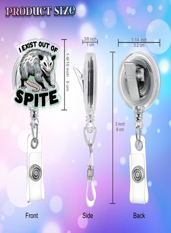 963RW Funny Opossum Badge Reel Retractable ID with Clip, Cute Nurse Badge Holder for Office Medical Worker Student RN CNA Pediatric Accessories - Image 2
