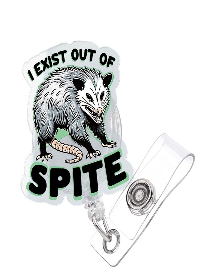 963RW Funny Opossum Badge Reel Retractable ID with Clip, Cute Nurse Badge Holder for Office Medical Worker Student RN CNA Pediatric Accessories - Image 1