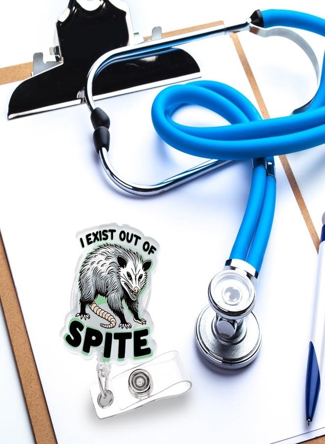 963RW Funny Opossum Badge Reel Retractable ID with Clip, Cute Nurse Badge Holder for Office Medical Worker Student RN CNA Pediatric Accessories - Image 4