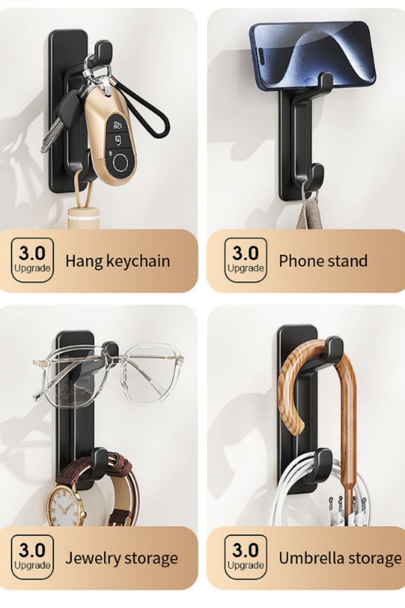 لوكسا 5 قطع شماعات حمام ذاتية اللصق على الحائط، خطافات معاطف الحمام، سهلة التركيب، خطافات تنظيم مقاومة للماء للحمام والمطبخ، لتعليق المناشف والملابس والأدوات، لا تحتاج إلى حفر - Image 3